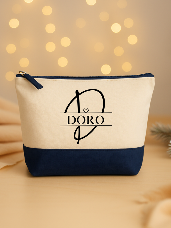 Personalisierte Kosmetiktasche mit Initial & Name