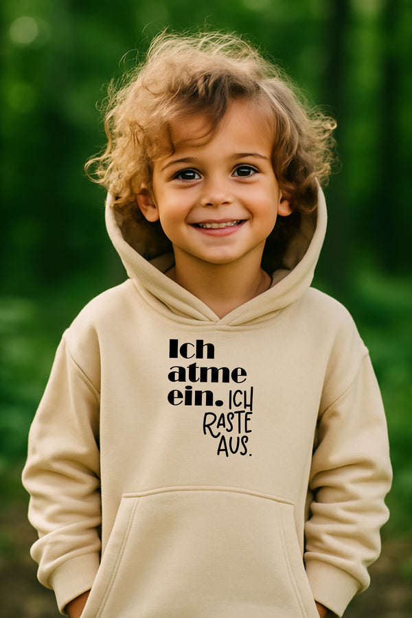 Hoodie Ich atme ein, Ich raste aus
