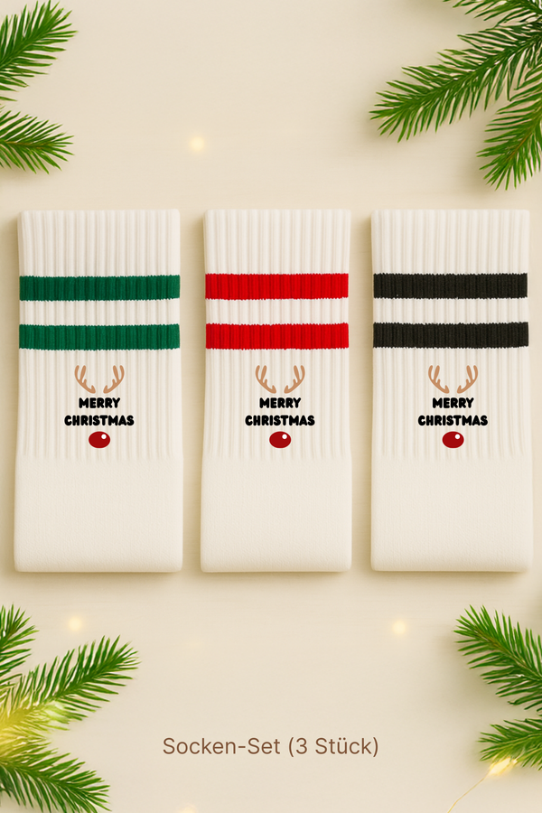 3er-Set Socken – Merry Christmas