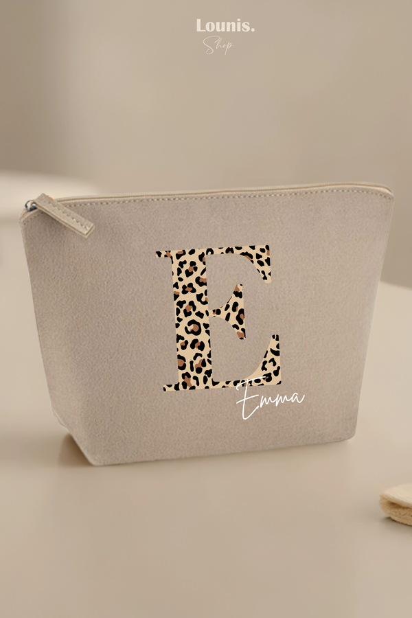 Personalisierte Kosmetiktasche mit Initial und Namen "Leo"