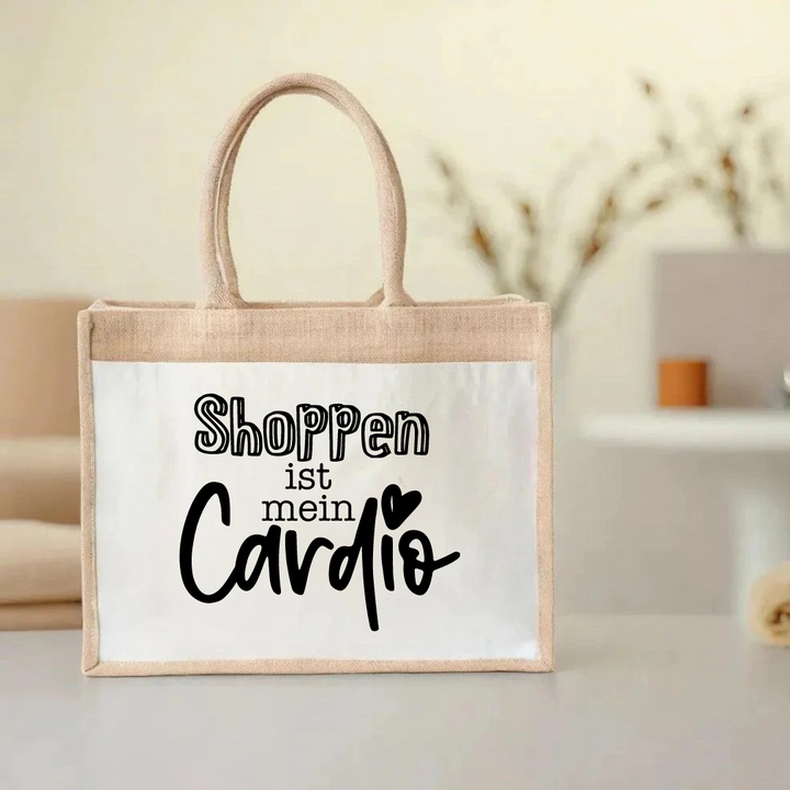 Jutetasche „Shoppen ist mein Cardio“ 🌟 - Lounis