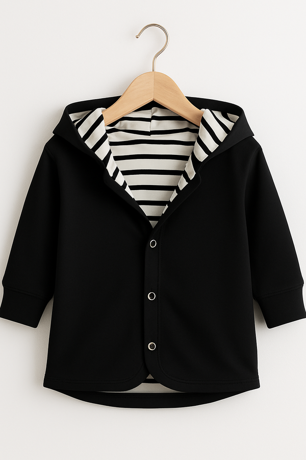 Wendejacke Schwarz/Gestreift