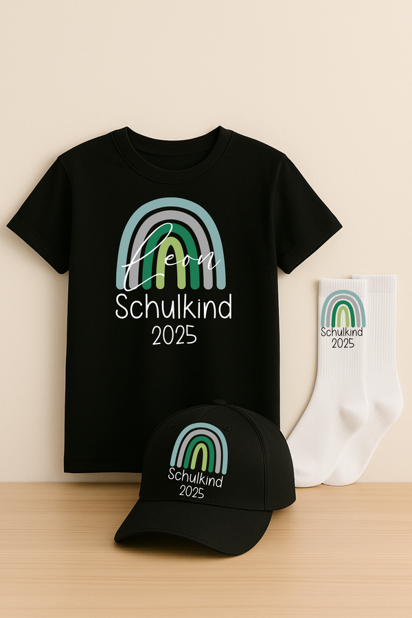 3-teiliges Schulkind-Set "Regenbogen grün"