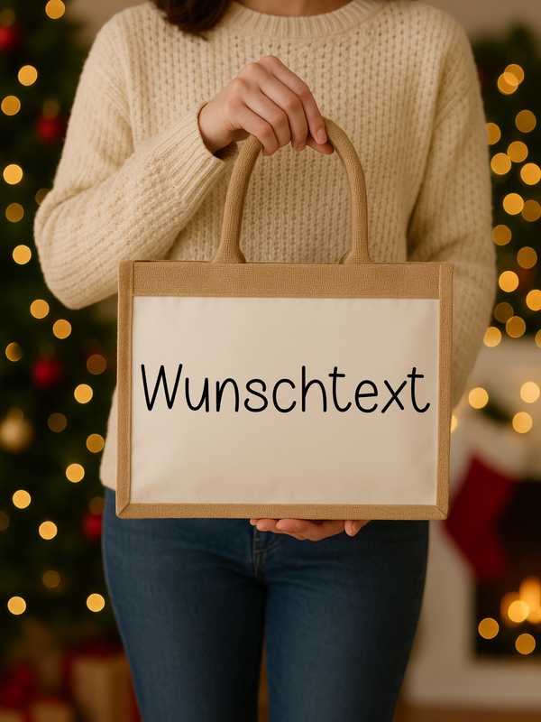 Jutetasche mit Wunschtext