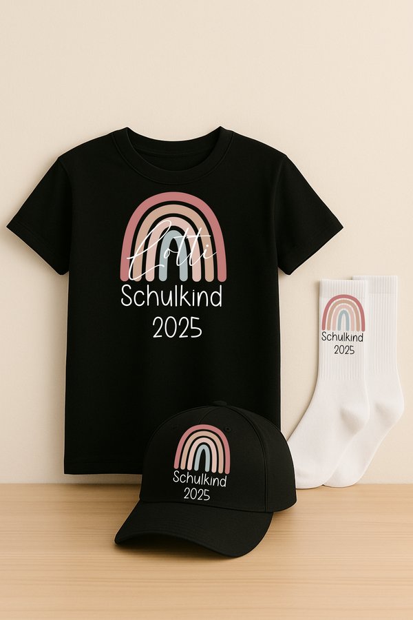 3-teiliges Schulkind-Set "Regenbogen Rosa"
