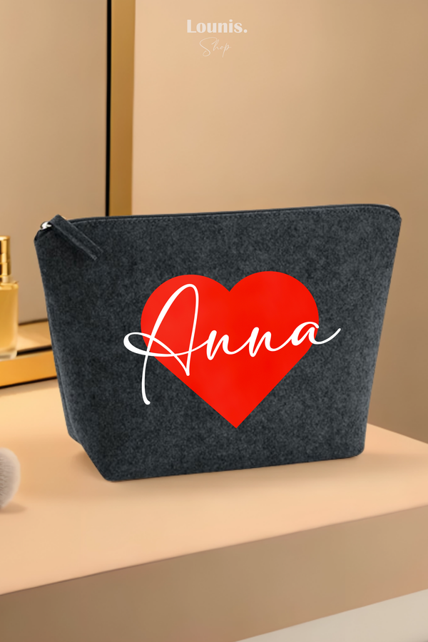 Personalisierte Kosmetiktasche mit 💕