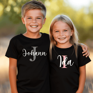 Personalisiertes T-Shirt/Langarmshirt mit Initial und Name - Lounis