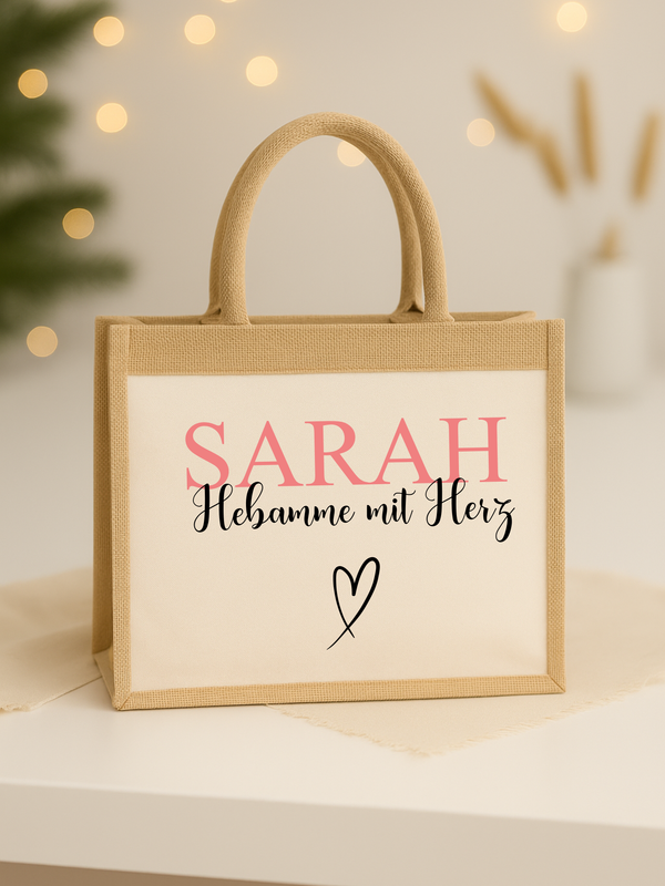 Jutetasche für Erzieherin, Lehrerin, Hebamme oder Tagesmutter