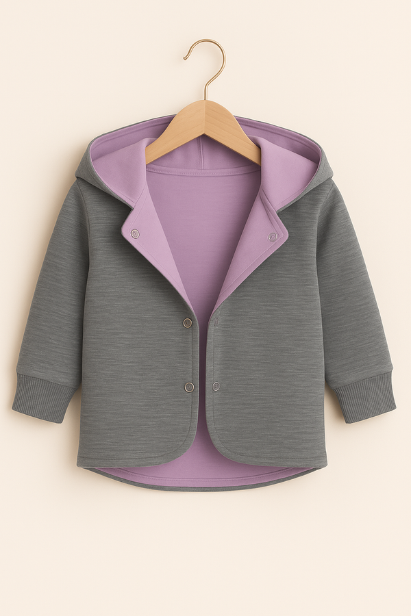Wendejacke Flieder/Hellgrau