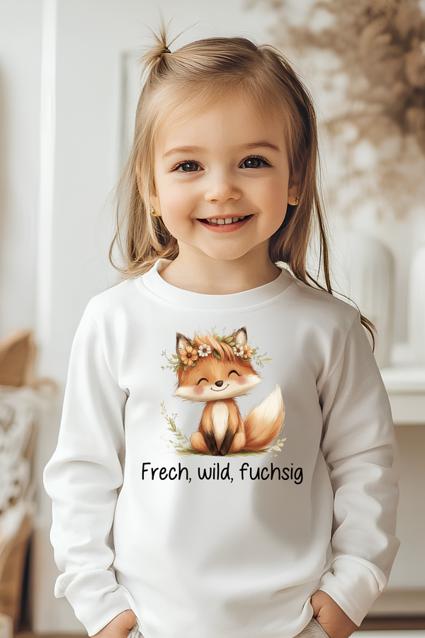 🌱 Langarmshirt "Frech, wild, fuchsig"🦊