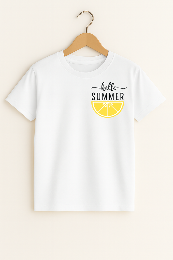 T-Shirt-Hello Summer Zitrone