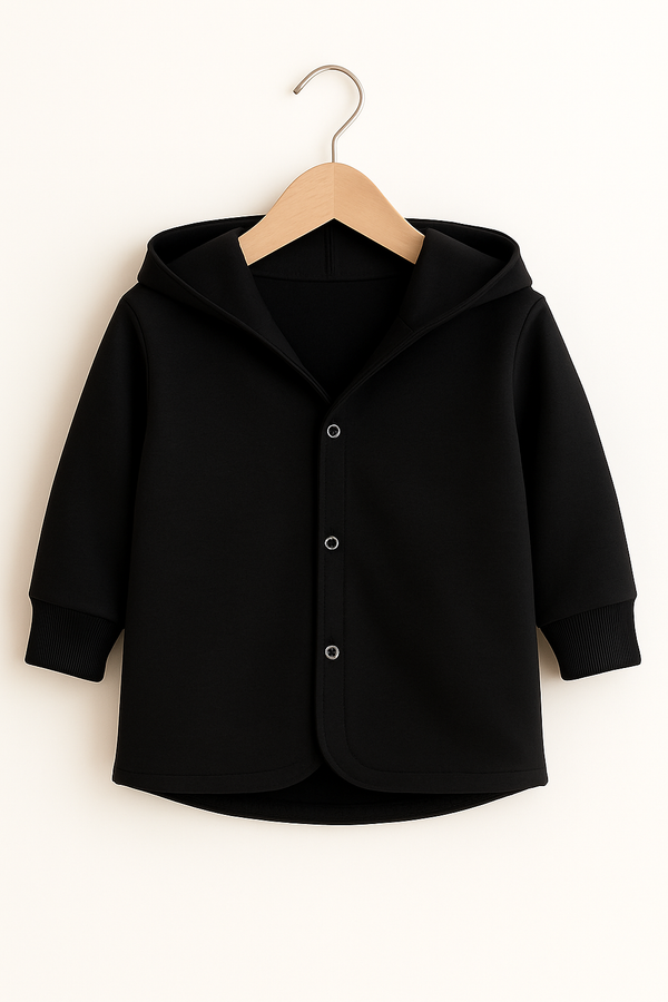 Kapuzenjacke für Babys und Kinder - schwarz
