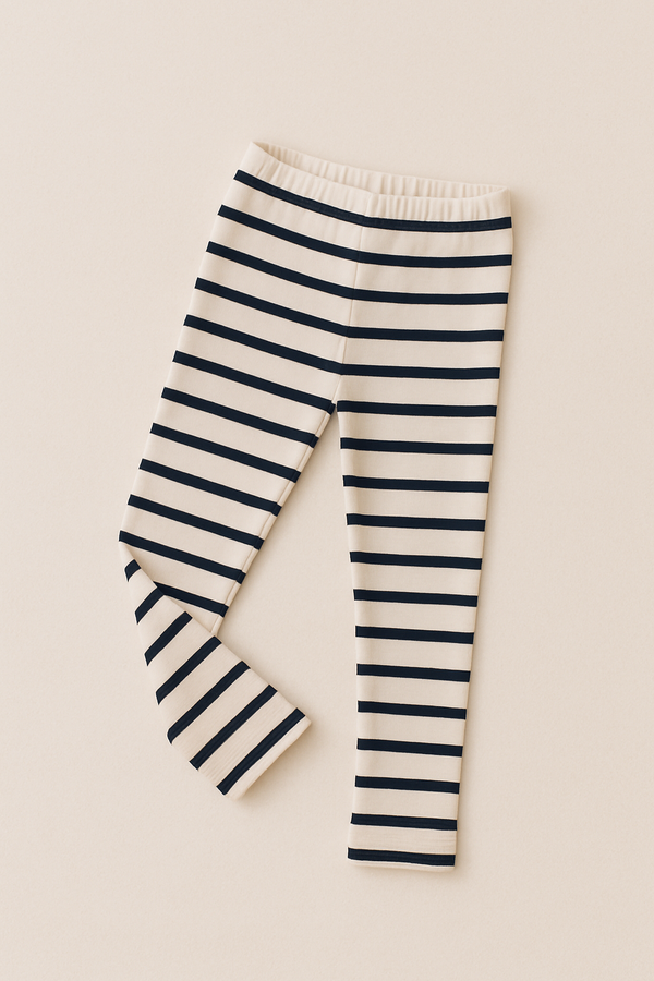 Kinder Leggings schwarz - weiß gestreift