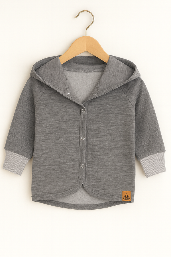 Kapuzenjacke für Babys und Kinder - hellgrau