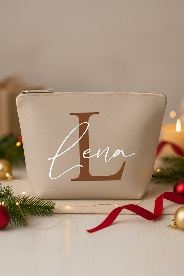 Personalisierte Kosmetiktasche mit Initial und Namen✨