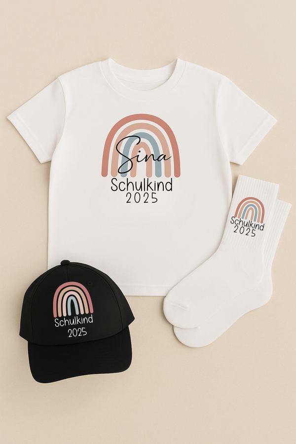 3-teiliges Schulkind-Set "Regenbogen Rosa"