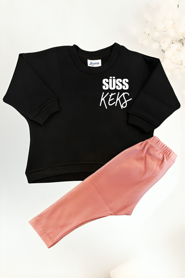 2-teiliges Set, Sweatshirt Süss Keks und Leggings