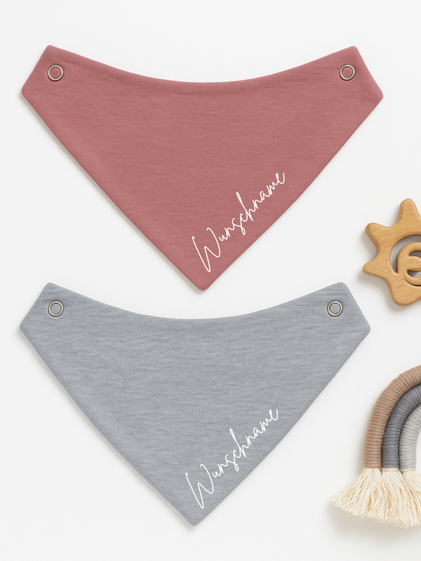 2-teiliges Set, Wendehalstuch "Wunschname"