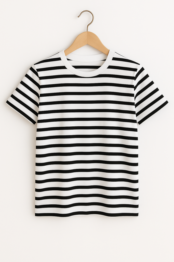 T-Shirt, schwarz-weiß gestreift