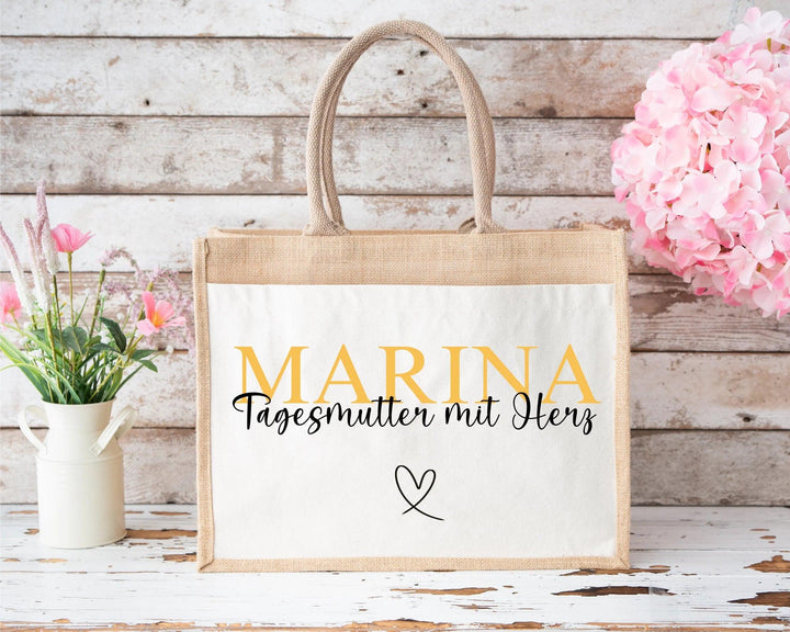 Jutetasche für Erzieherin, Lehrerin, Hebamme oder Tagesmutter - Lounis